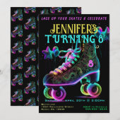 Patinage Anniversaire Fête Invitation (Devant / Derrière)