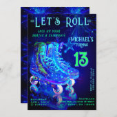 Patinage Anniversaire Fête Invitation (Devant / Derrière)