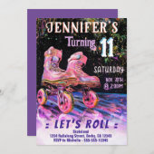 Patinage Anniversaire Fête Invitation (Devant / Derrière)