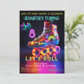 Patinage Anniversaire Fête Invitation (Debout devant)