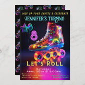 Patinage Anniversaire Fête Invitation (Devant / Derrière)