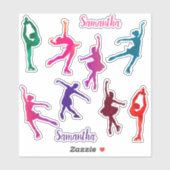 Patinage artistique pour filles Stickers en vinyle (Feuille)