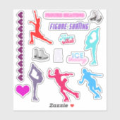 Patinage artistique pour filles Stickers en vinyle (Feuille)