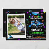 Patinage d'anniversaire invitation invitation de l (Devant / Derrière)