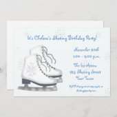 Patinage de glace, flocons de neige, invitation (Devant / Derrière)