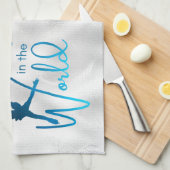 Patinage de glace pente de la serviette bleue meil (Quart Plié)