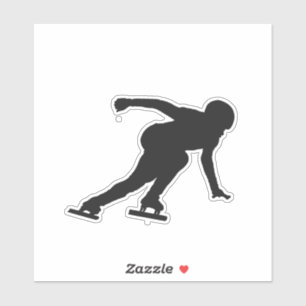 Patinage de vitesse sur glace - autocollant (noir)