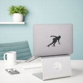 Patinage de vitesse sur glace - autocollant (noir) (Ordinateur portable sur le bureau)