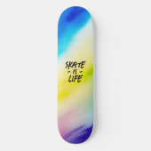 Patinage est Vie Watercolor Spring Skateboard (Recto)