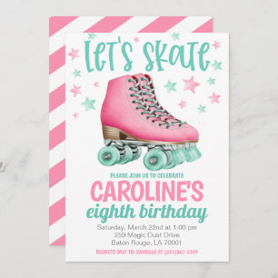 Patinage Invitation d'anniversaire