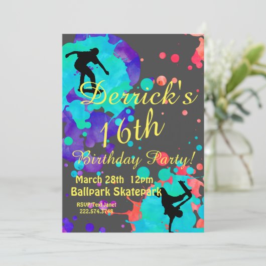 Patinage Invitation d'anniversaire (Debout devant)