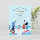 Patinage Park Anniversaire Fête Invitation (Debout devant)