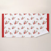 Patinage Père Noël mignonne Motif d'aquarelle de N (Serviette de bain)