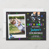 Patinage photo invitation anniversaire Roller part (Devant)