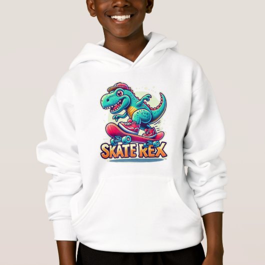 Patinage Rex - Cool Dinosaur Sweat - shirt à capuc (Devant)