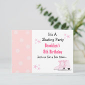 Patinage rose Invitation Anniversaire (Debout devant)