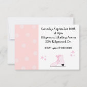 Patinage rose Invitation Anniversaire (Dos)