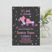 Patinage rose violet Invitations Anniversaires (Debout devant)