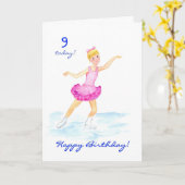 Patinage sur glace 9e carte d'anniversaire pour un (Fleur jaune)