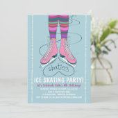 Patinage sur glace Anniversaire Fête Invitation (Debout devant)
