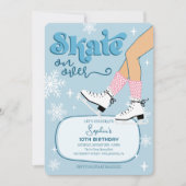 Patinage sur glace Anniversaire Invitation Patinag (Devant)