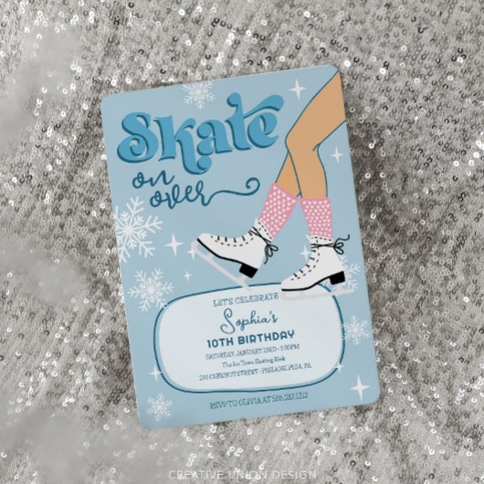Patinage sur glace Anniversaire Invitation Patinag