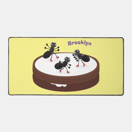 Patinage sur glace de fourmis joyeuses sur dessin (Recto)