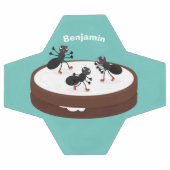 Patinage sur glace de fourmis joyeuses sur dessin (Plat)