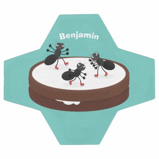 Patinage sur glace de fourmis joyeuses sur dessin (Plat)