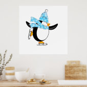 Patinage sur glace de pingouin avec affiche Casque (Cuisine)