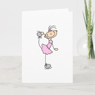 Patinage Sur Glace En Carte Rose