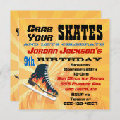 Patinage sur glace en flammes Invitation à la fête (Devant / Derrière)