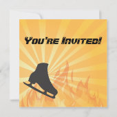 Patinage sur glace en flammes Invitation à la fête (Dos)