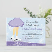 Patinage sur glace en violet Invitation à la fête  (Debout devant)