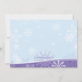 Patinage sur glace en violet Invitation à la fête  (Dos)