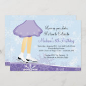 Patinage sur glace en violet Invitation à la fête  (Devant / Derrière)