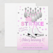 Patinage sur glace et bowling fille invitation ann (Devant / Derrière)