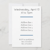 Patinage sur glace invitation à la fête d'annivers (Dos)