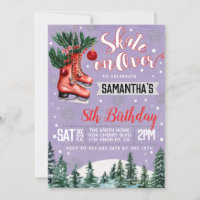 Patinage sur glace Invitation Anniversaire