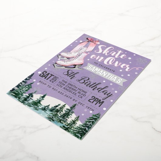 Patinage sur glace Invitation Anniversaire (Rotation)