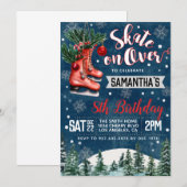 Patinage sur glace Invitation Anniversaire (Devant / Derrière)