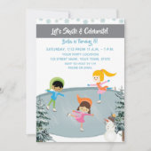 Patinage sur glace Invitation Anniversaire (Devant)