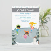 Patinage sur glace Invitation Anniversaire (Debout devant)