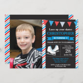 Patinage sur glace Invitation Anniversaire 1er ann (Devant / Derrière)