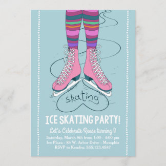 Patinage sur glace Invitation Anniversaire - I Hea