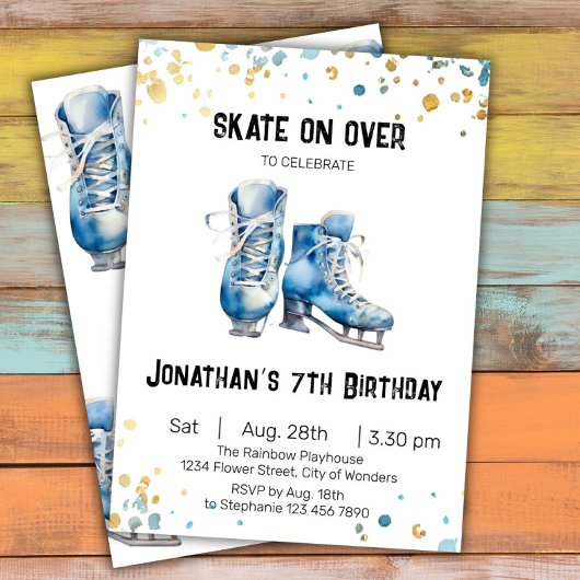 Patinage sur glace Invitation Anniversaire, Partie