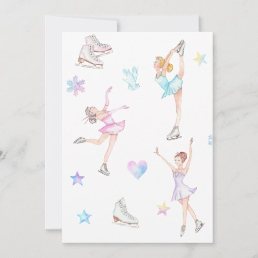 Patinage sur glace Invitation Anniversaire, Partie (Dos)