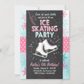 Patinage sur glace Invitation Anniversaire Patinag (Devant)