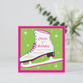 Patinage sur glace Invitation Anniversaire Pink &  (Debout devant)