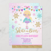 Patinage sur glace Invitation Glace Skating Party  (Devant / Derrière)
